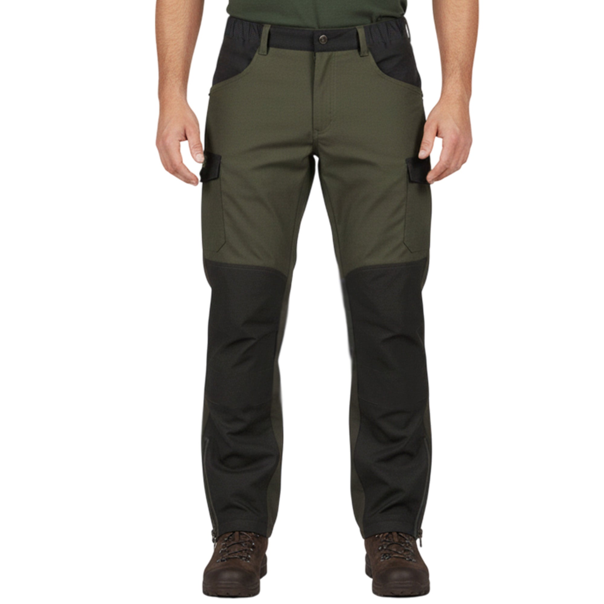 thumbnail image 2 of Hunter Outdoor Gamekeeper Trousers – Olive, Men’s, TPU Lined, Straight Leg, Zip & Button, Machine Washable 2 of 6