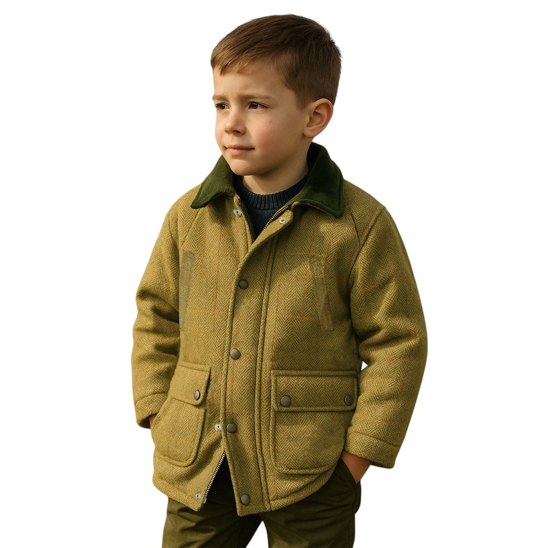 Kids quilted country tweed shooting jacket