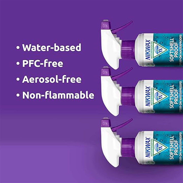 Nikwax SoftShell Proof Spray 300ml – Durable Waterproofer for Jackets & Pants