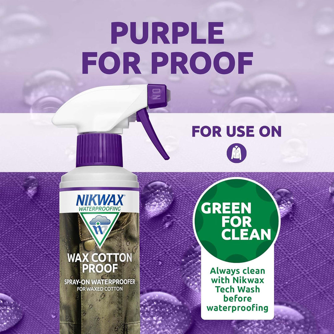 Nikwax Wax Cotton Proof Spray 300ml – Neutral Waterproofer for Game Jackets