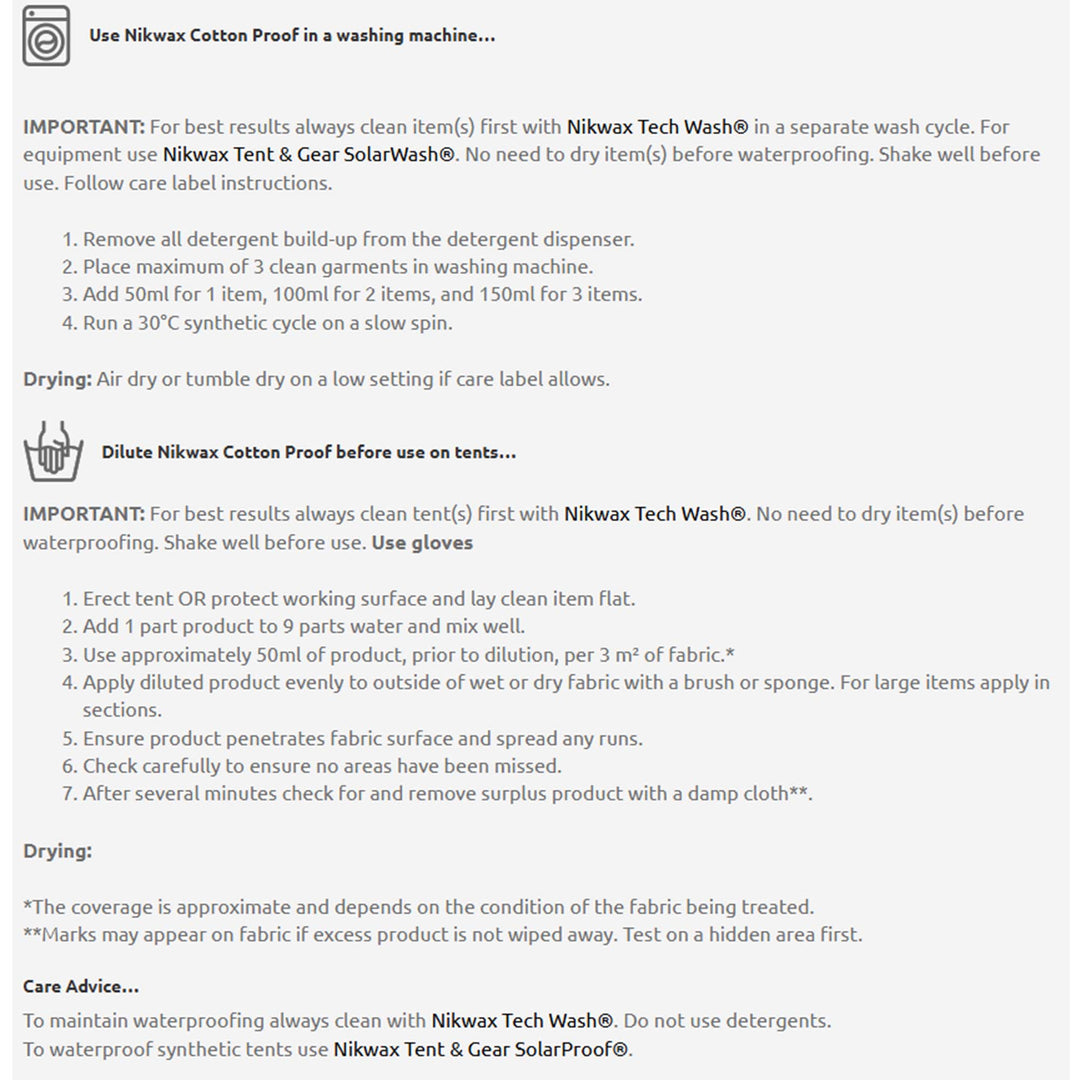 Nikwax Cotton Proof 300ml – Wash-in Waterproofing for Game Cotton Gear