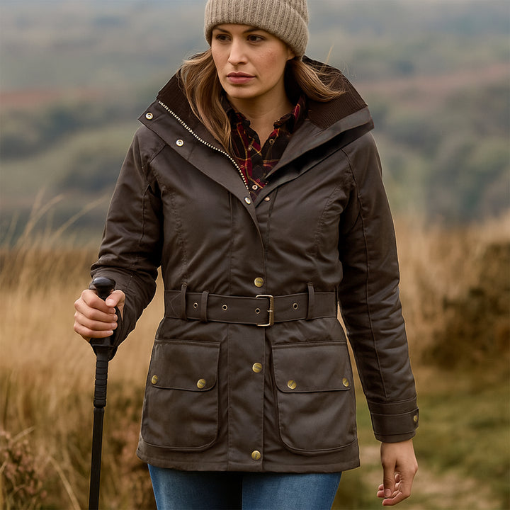 Ladies Game Cantrell Padded Antique Waxed Jacket