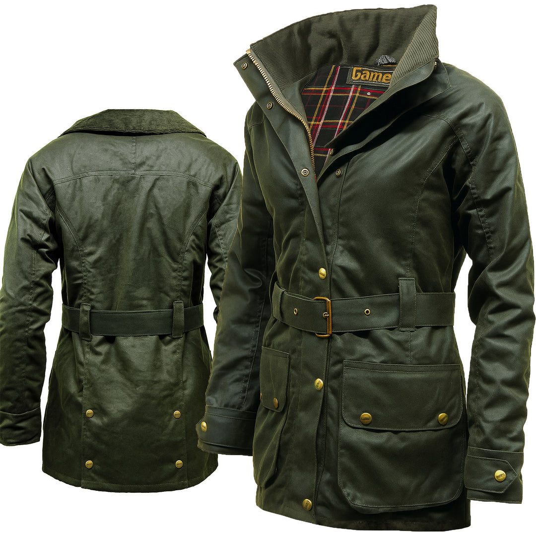 Ladies Game Cantrell Padded Antique Waxed Jacket