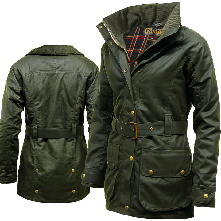 Ladies Game Cantrell Padded Antique Waxed Jacket