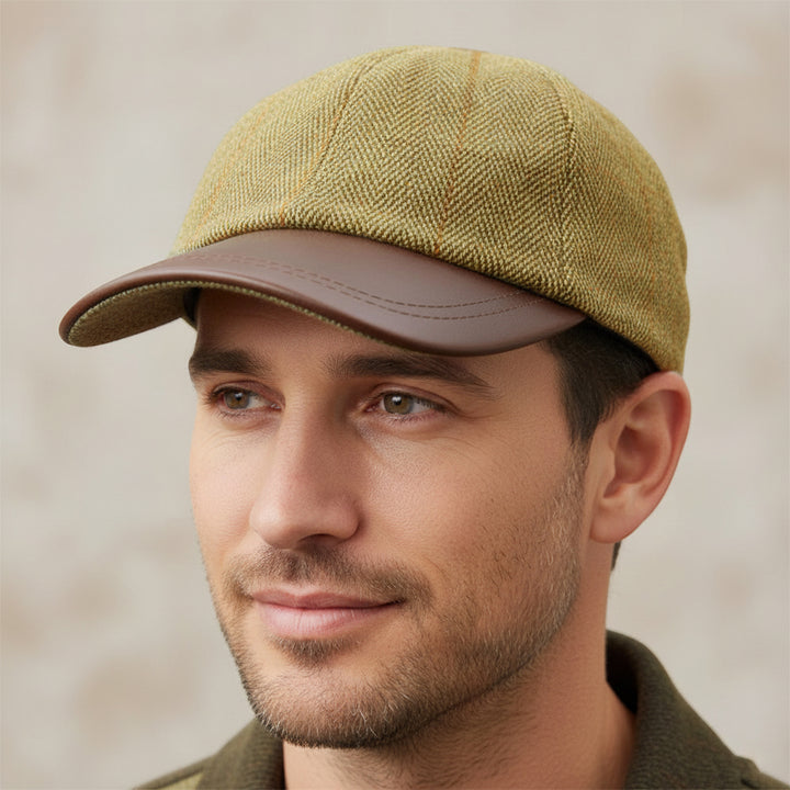 Game Men’s Deluxe Derby Tweed Leather Baseball Cap