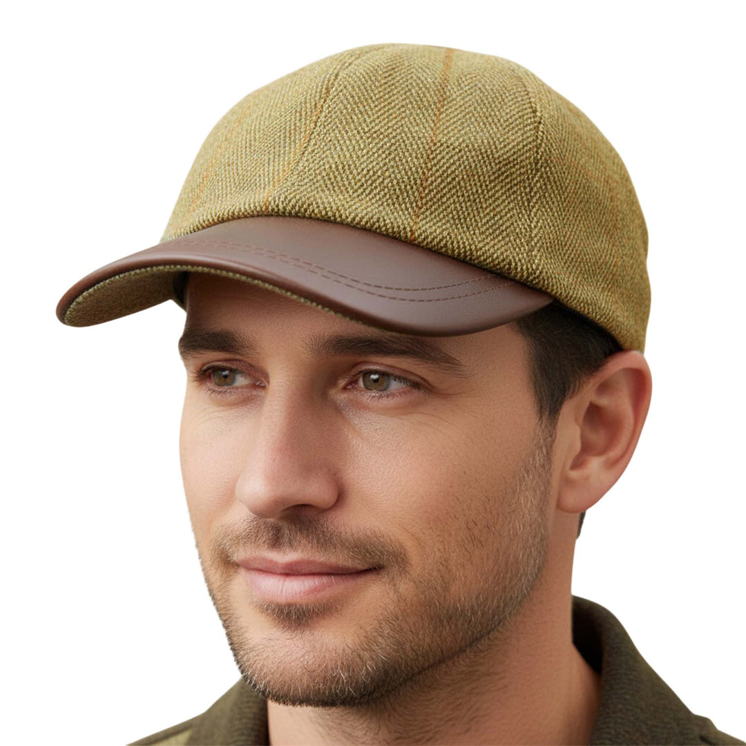 Game Men’s Deluxe Derby Tweed Leather Baseball Cap