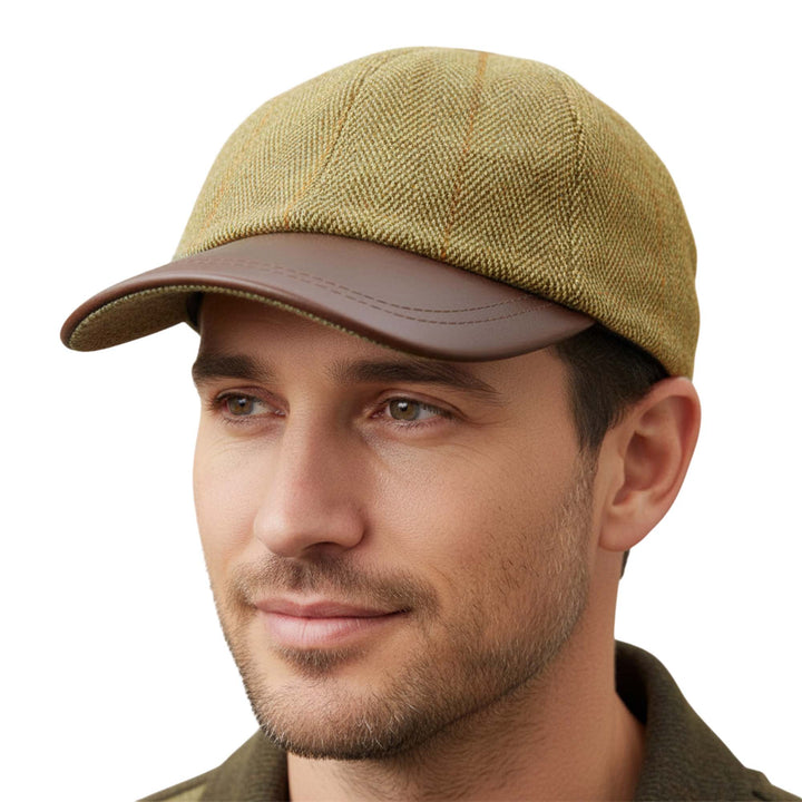 Game Men’s Deluxe Derby Tweed Leather Baseball Cap