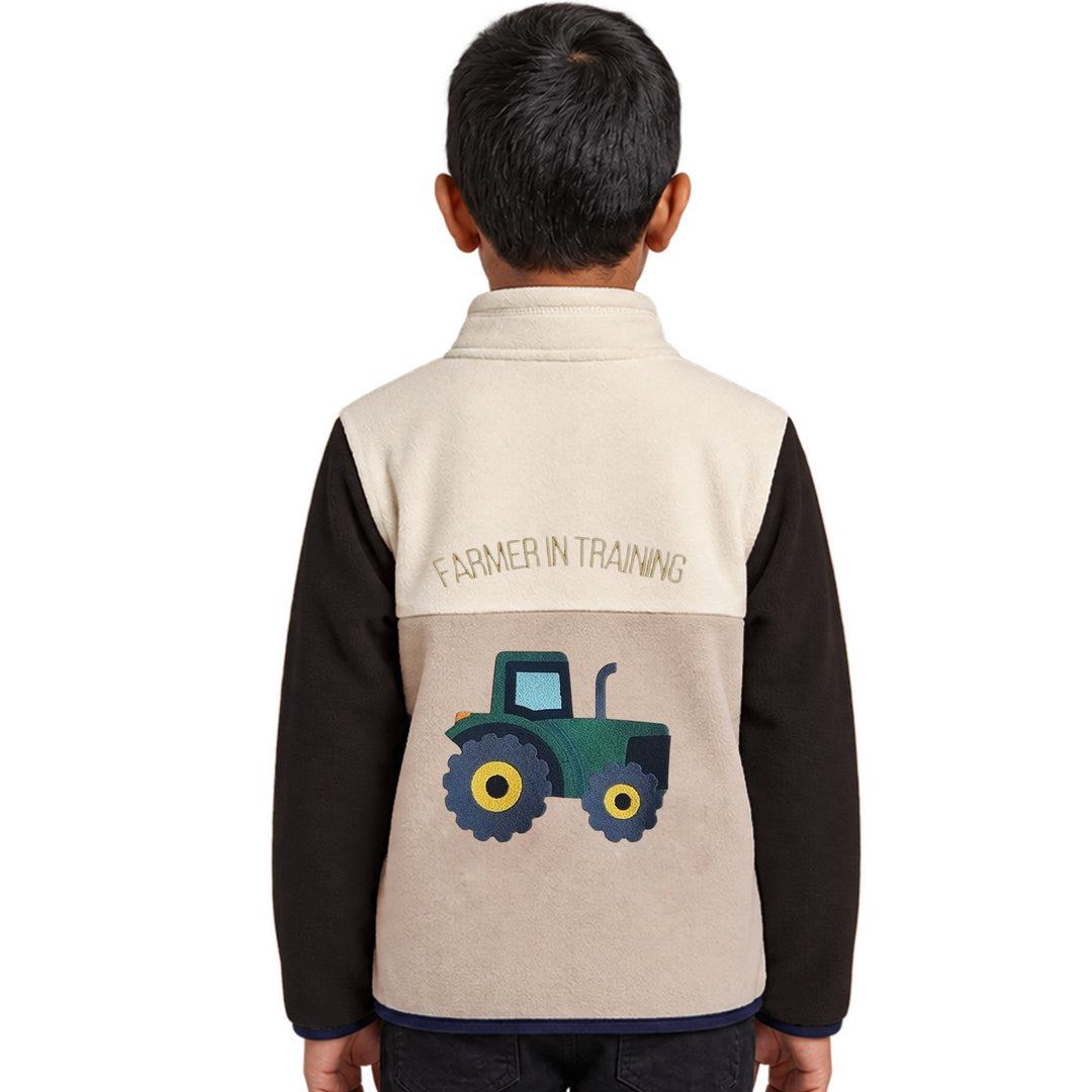 Kids Embroidered Quarter-Zip Pullover