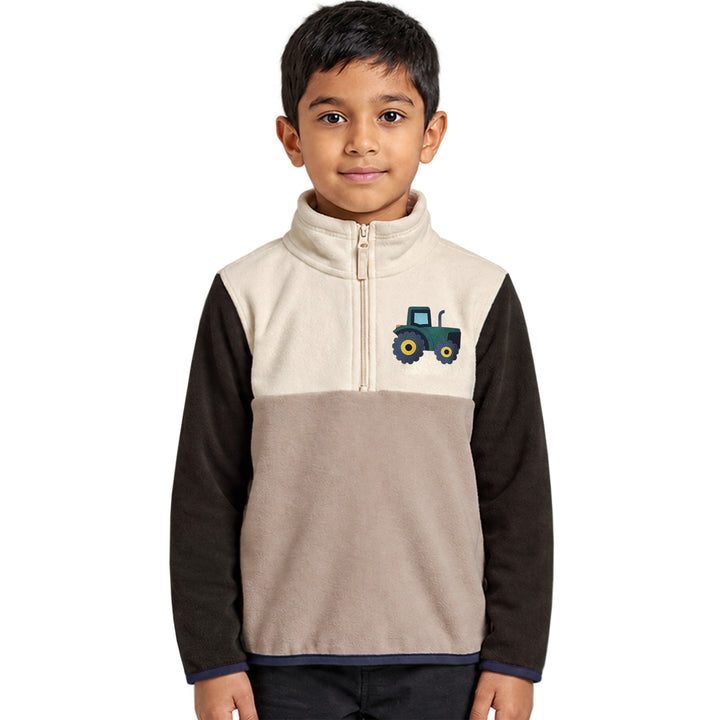 Kids Embroidered Quarter-Zip Pullover
