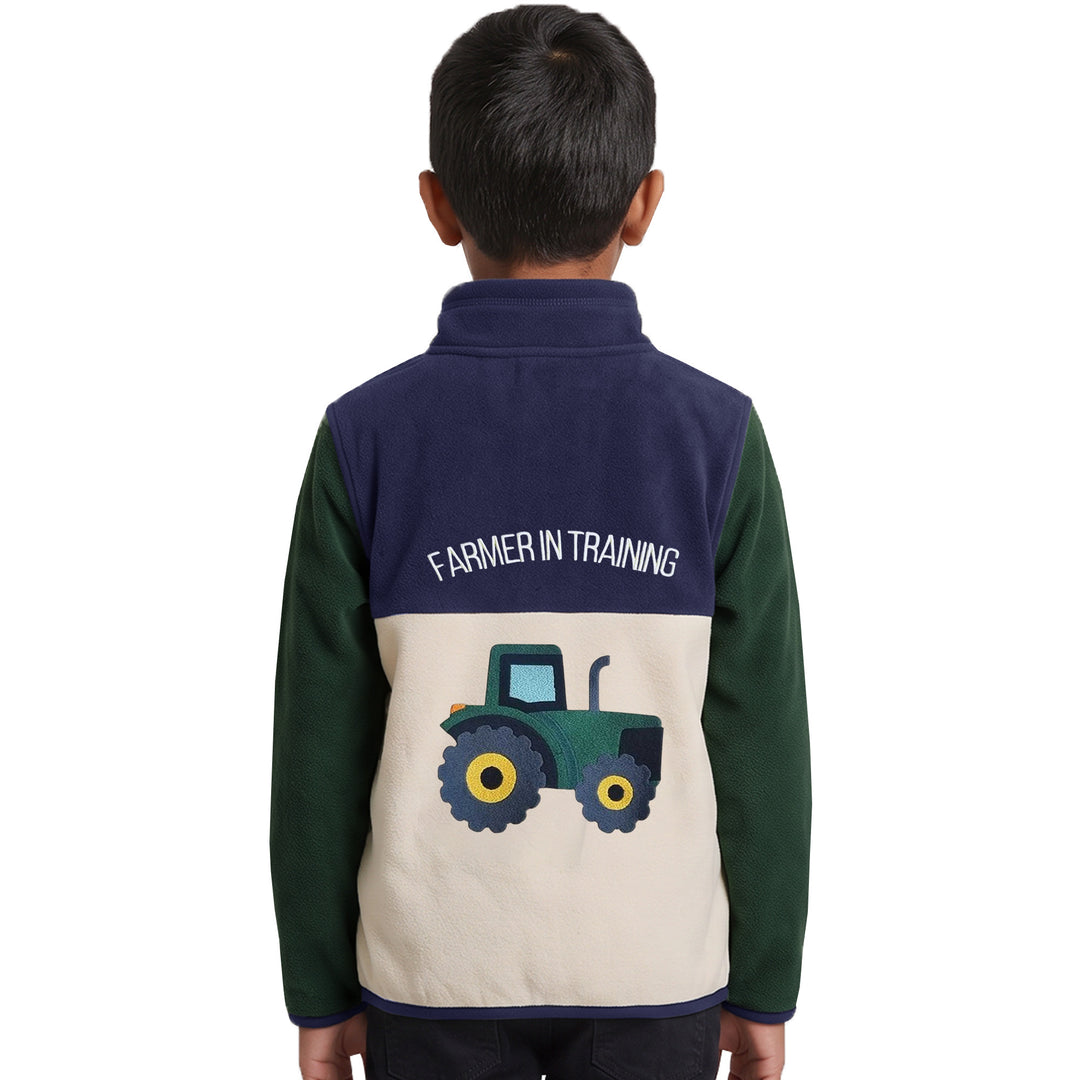 Kids Embroidered Quarter-Zip Pullover