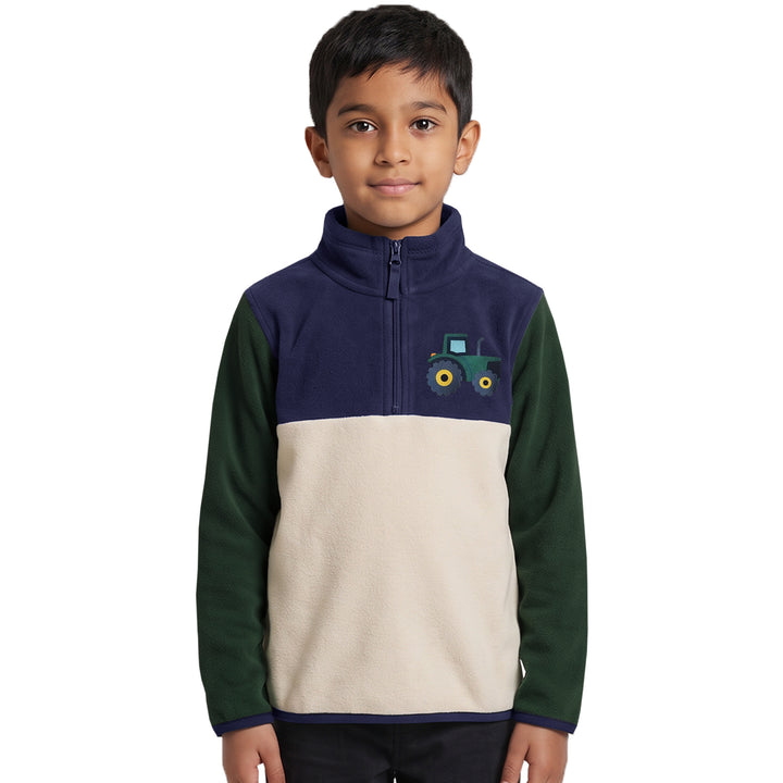 Kids Embroidered Quarter-Zip Pullover