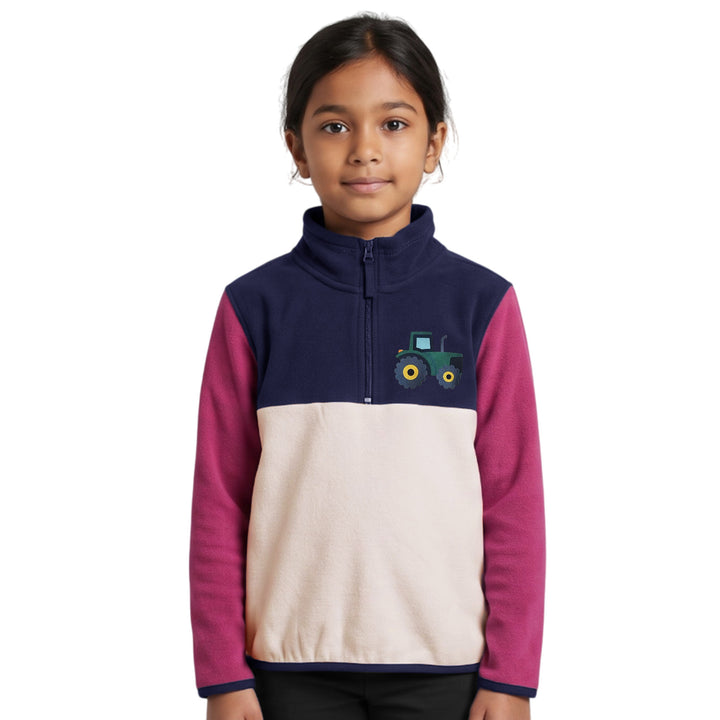 Kids Embroidered Quarter-Zip Pullover