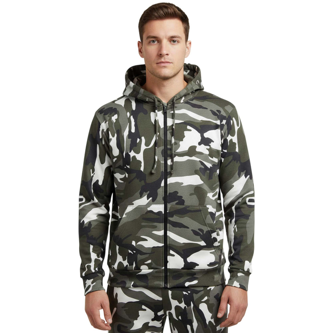 Game Mens Heavyweight 300gsm Fleece Camouflage Zip Hoodie