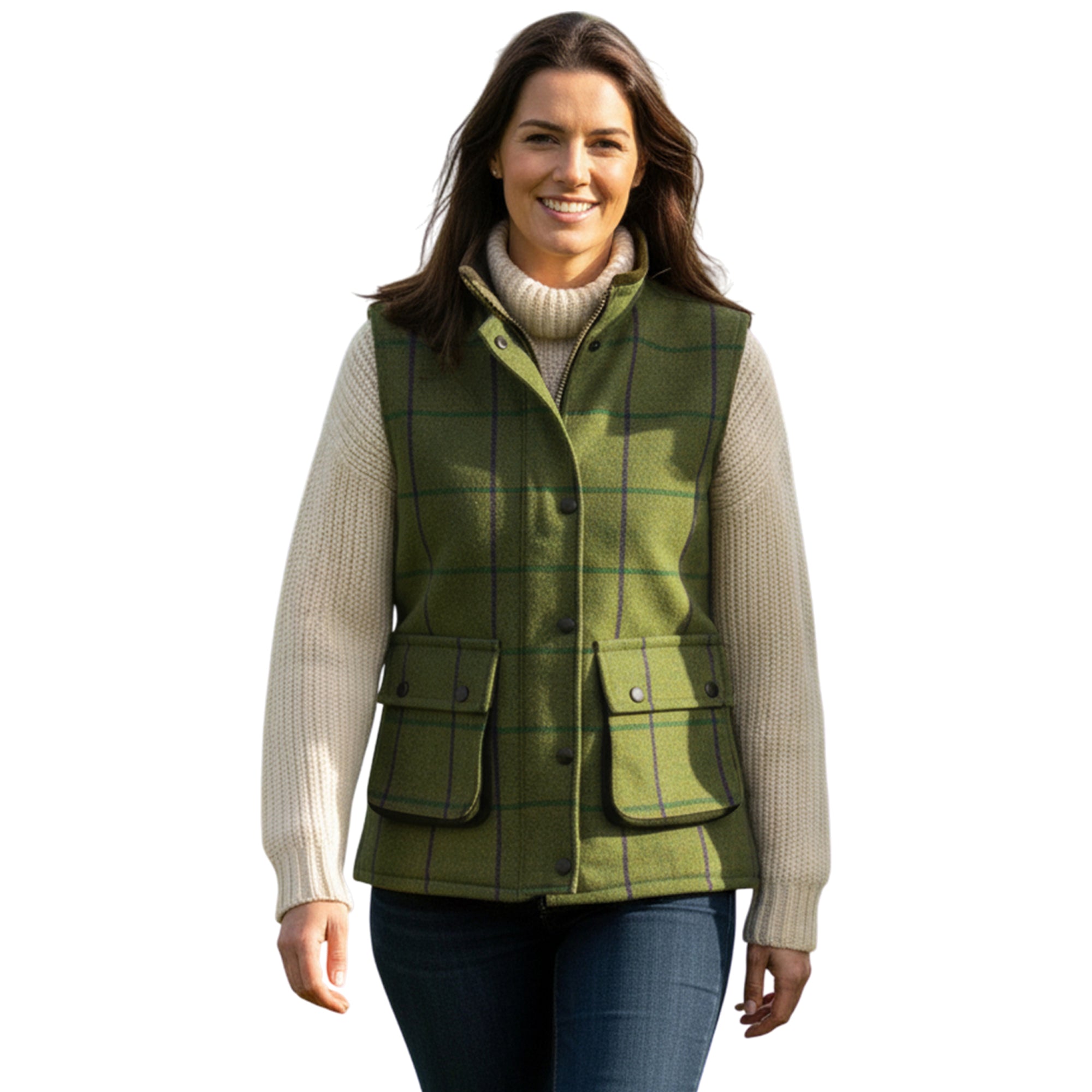 OHGA 新品ベストTWEED GILET Ladies Tweed Gilet – Waterproof Quilted Bodywarmer | Game