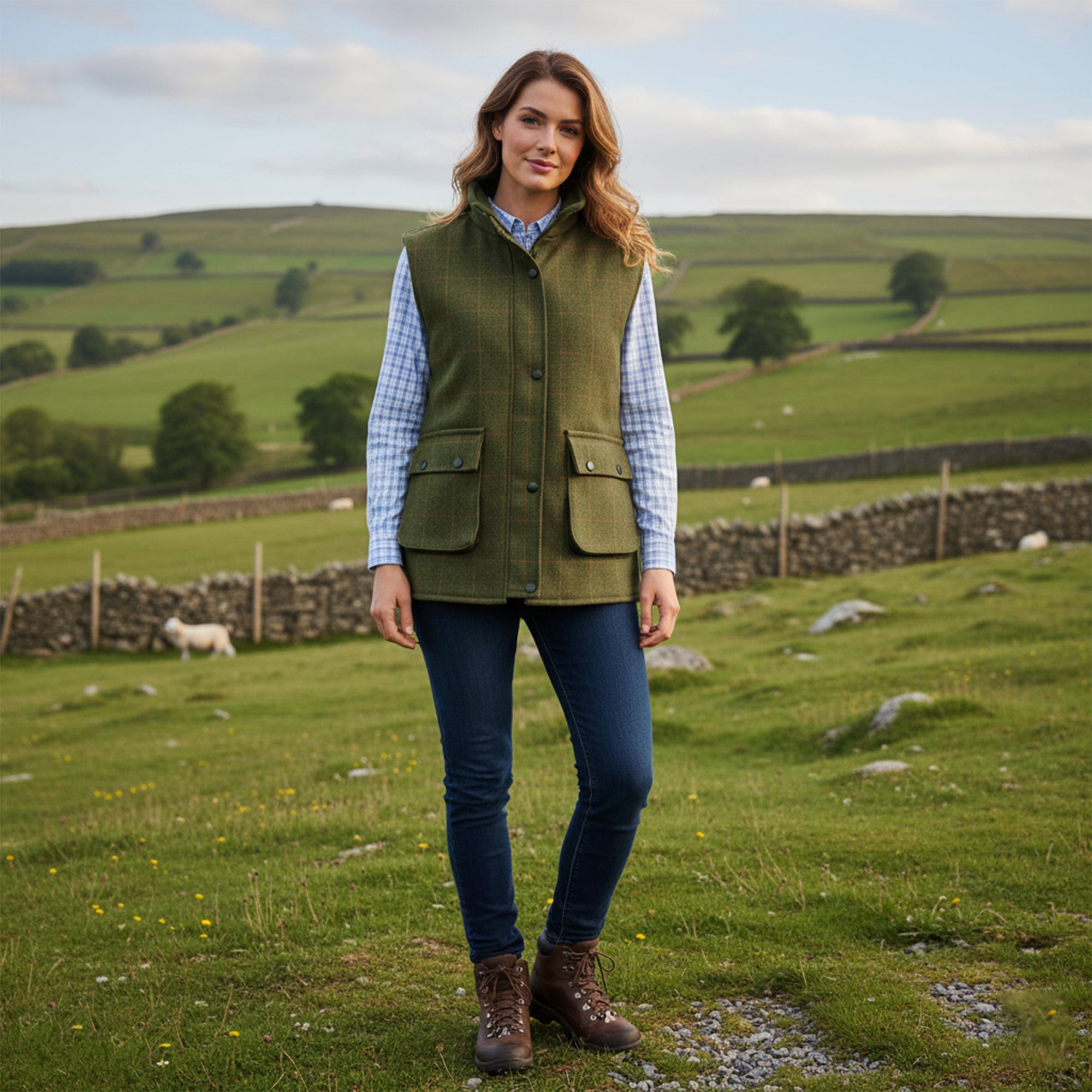 Ladies Tweed Gilet – Waterproof Quilted Waistcoat | Game Apparel
