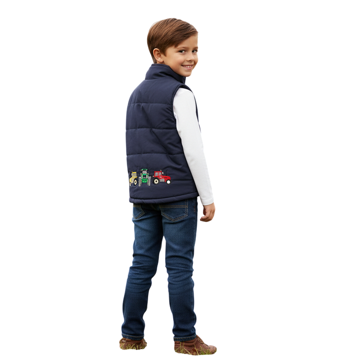 Unisex Kids Embroidered Padded Gilet | Tractor, Pony & Pheasant