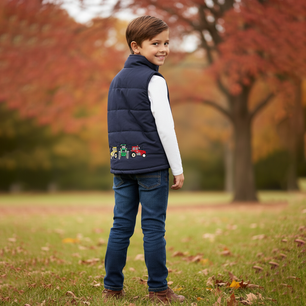 Kids Embroidered Padded Gilet