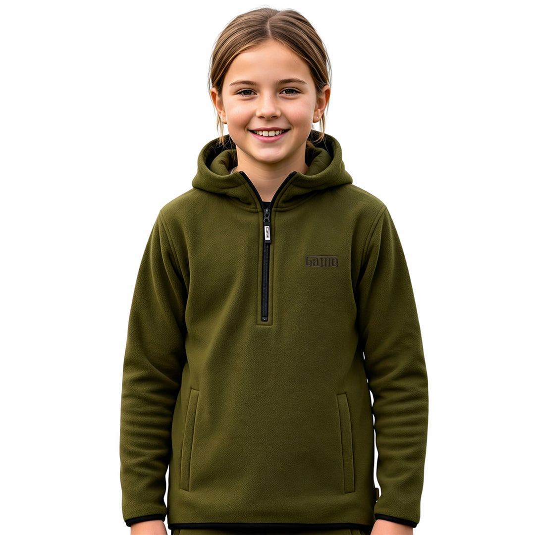 Game Kids Alpine Fleece Smock | 1/4 Zip Hooded Pullover
