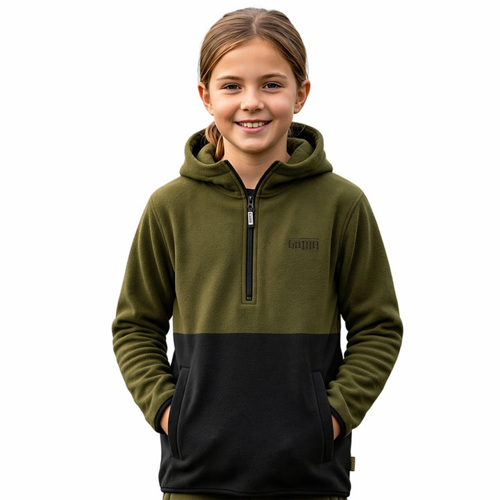 Game Kids Alpine Fleece Smock | 1/4 Zip Hooded Pullover
