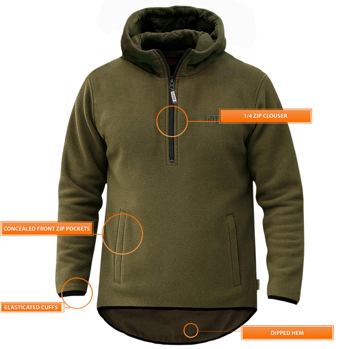 Game Kids Alpine Fleece Smock | 1/4 Zip Hooded Pullover