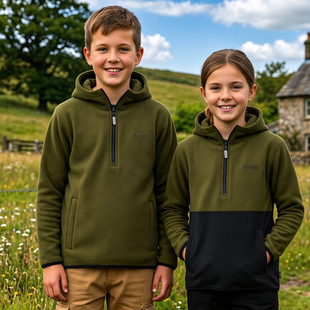 Game Kids Alpine Fleece Smock | 1/4 Zip Hooded Pullover
