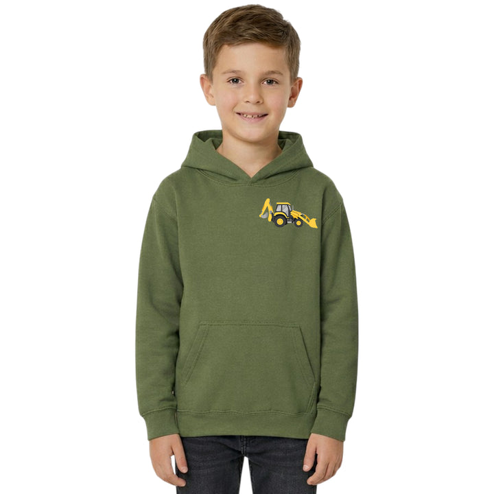 Unisex Kids Hoodie with Digger Embroidery – Country Life