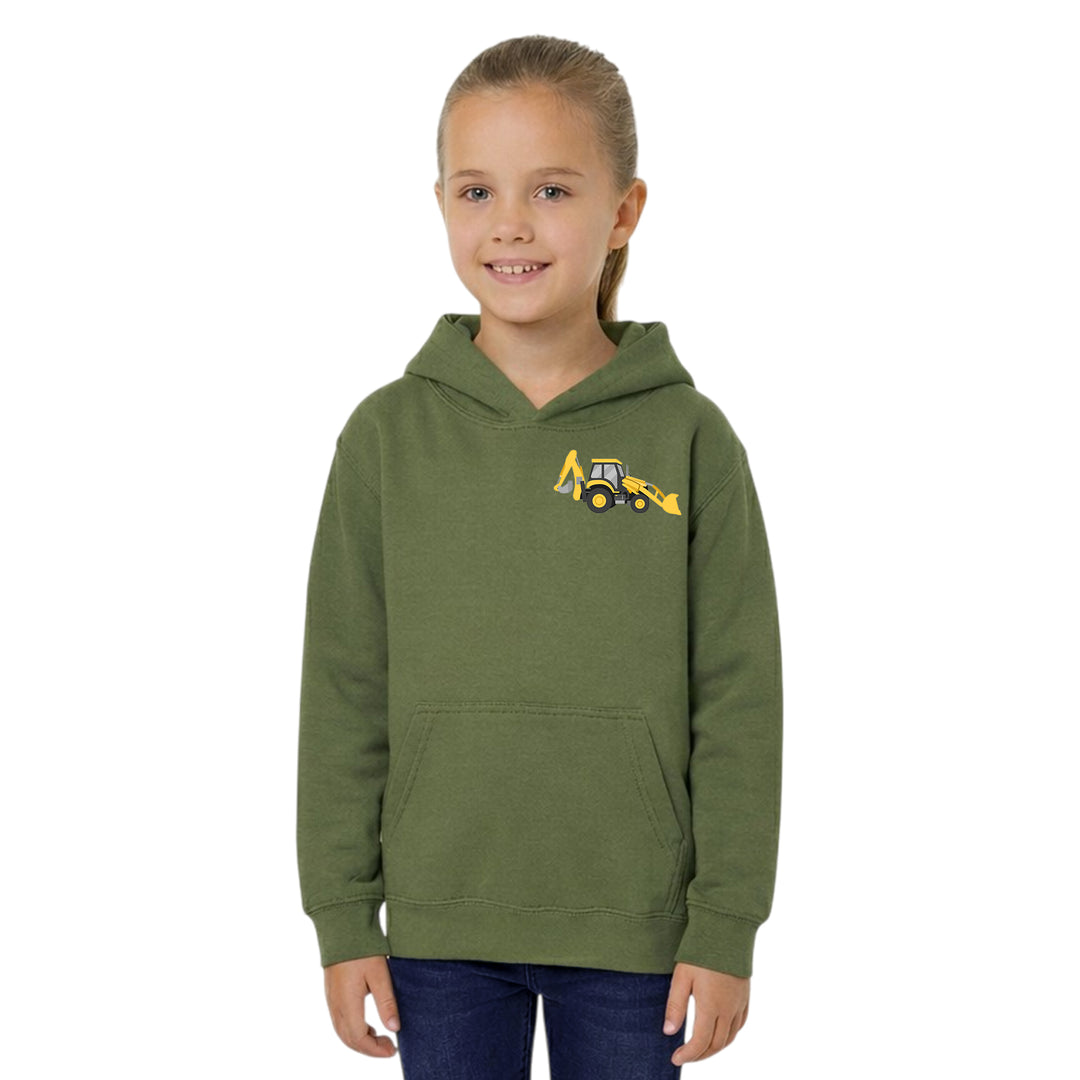 Unisex Kids Hoodie with Digger Embroidery – Country Life