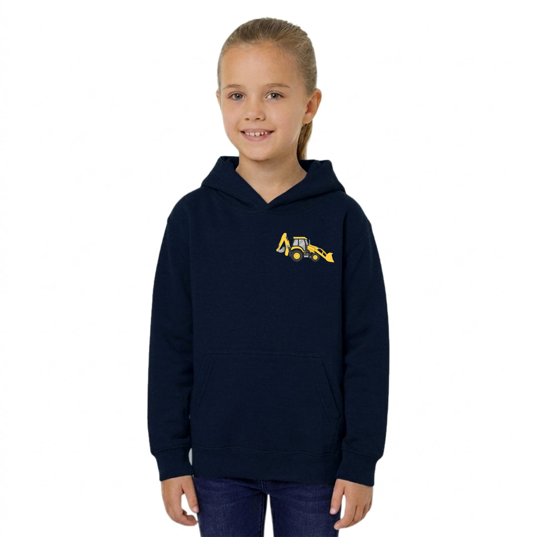 Unisex Kids Hoodie with Digger Embroidery – Country Life