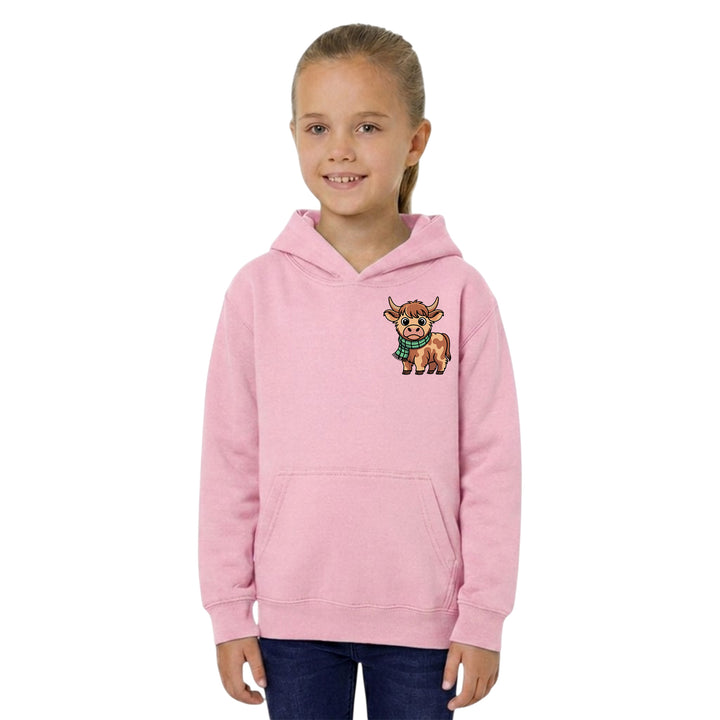 Unisex Kids Hoodie with Highland Cow Embroidery – Country Life