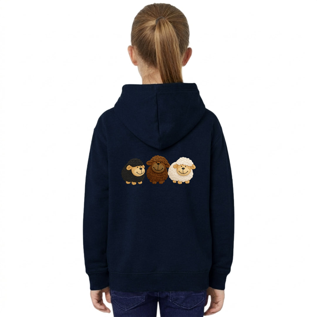Unisex Kids Hoodie with Sheep Embroidery – Country Life