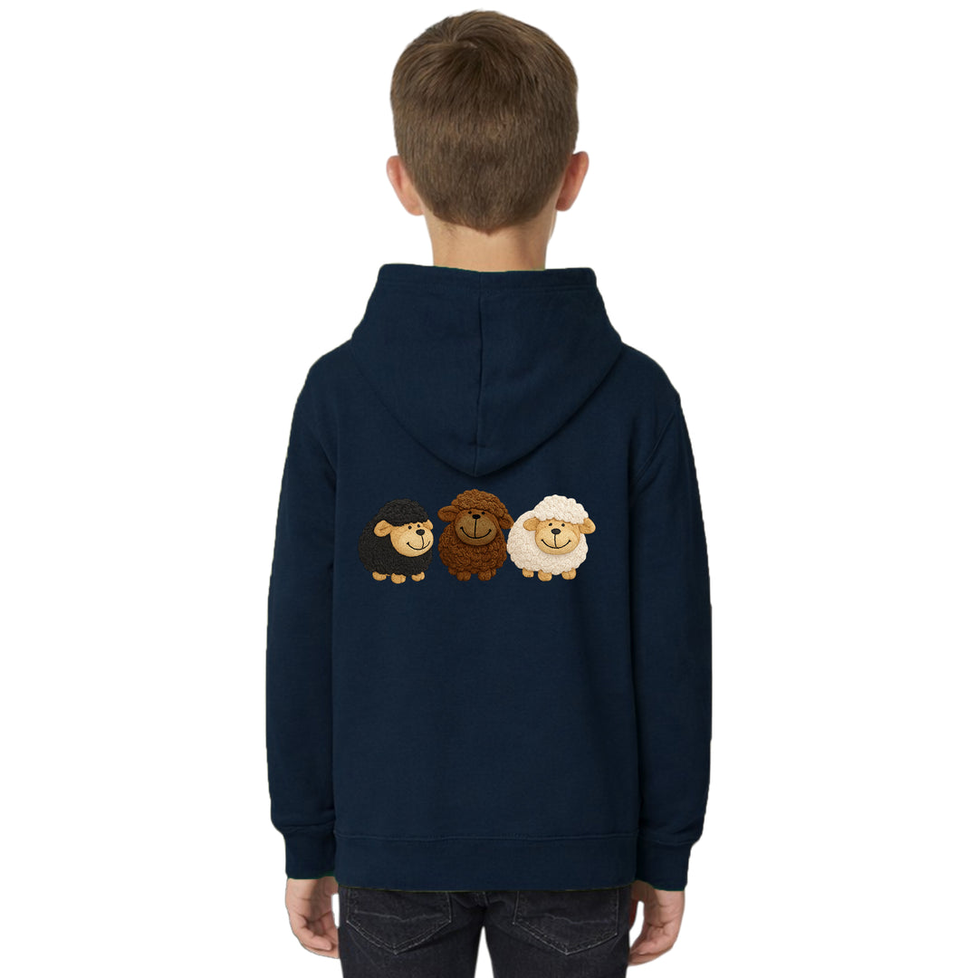 Unisex Kids Hoodie with Sheep Embroidery – Country Life