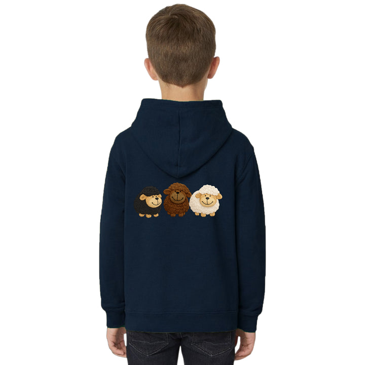 Unisex Kids Hoodie with Sheep Embroidery – Country Life