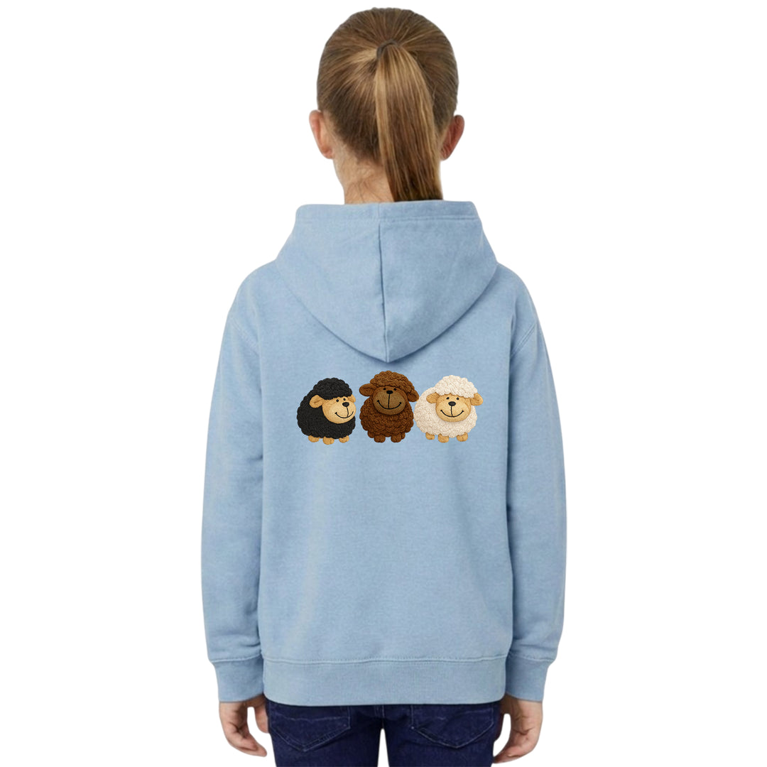 Unisex Kids Hoodie with Sheep Embroidery – Country Life