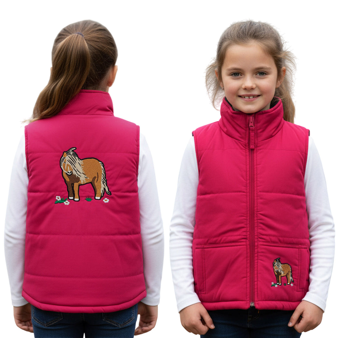 Unisex Kids Embroidered Padded Gilet | Tractor, Pony & Pheasant