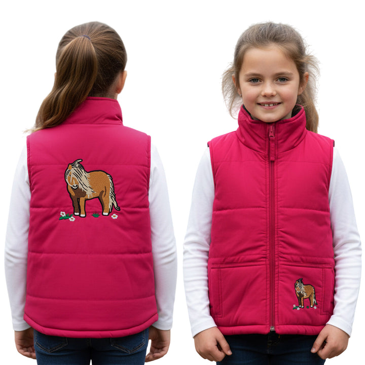 Unisex Kids Embroidered Padded Gilet | Tractor, Pony & Pheasant