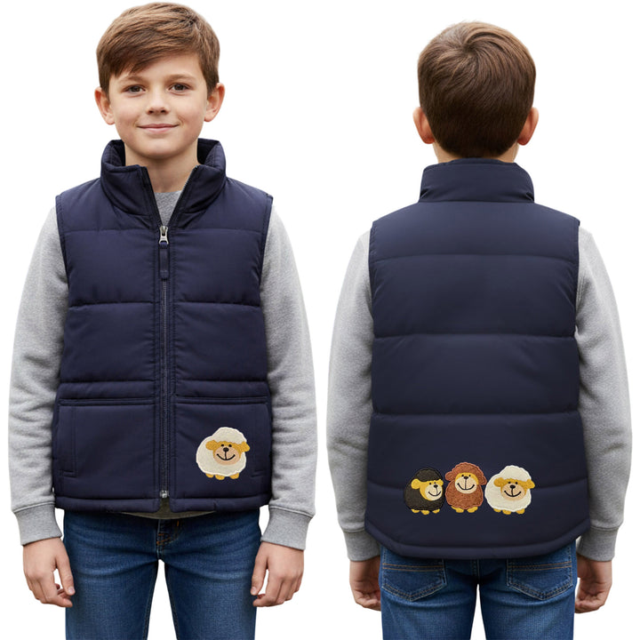 Kids Embroidered Padded Gilet