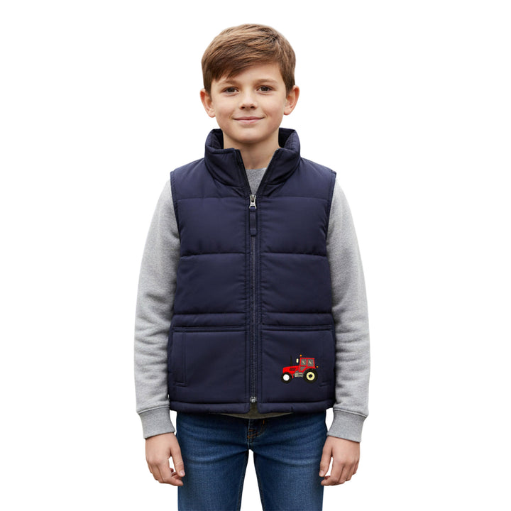 Unisex Kids Embroidered Padded Gilet | Tractor, Pony & Pheasant