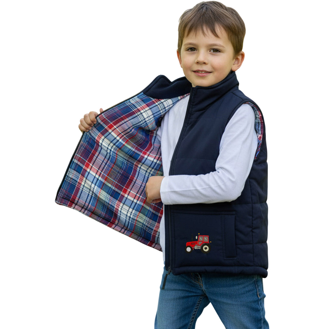 Unisex Kids Embroidered Padded Gilet | Tractor, Pony & Pheasant
