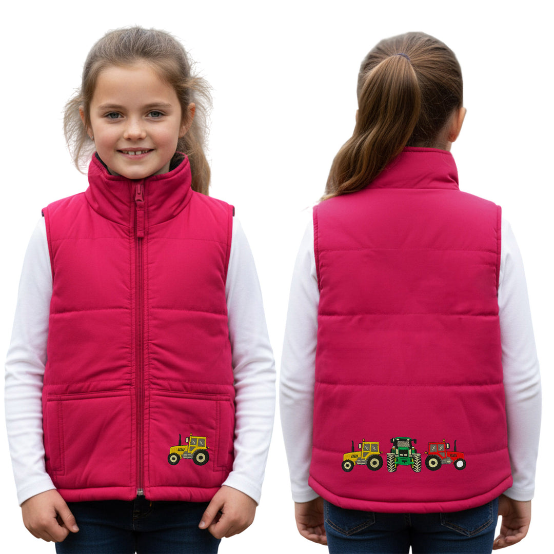 Unisex Kids Embroidered Padded Gilet | Tractor, Pony & Pheasant
