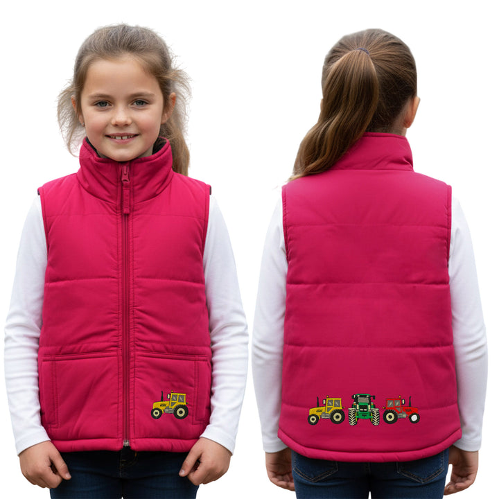 Unisex Kids Embroidered Padded Gilet | Tractor, Pony & Pheasant