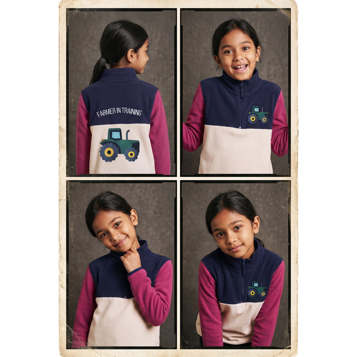 Kids Embroidered Quarter-Zip Pullover