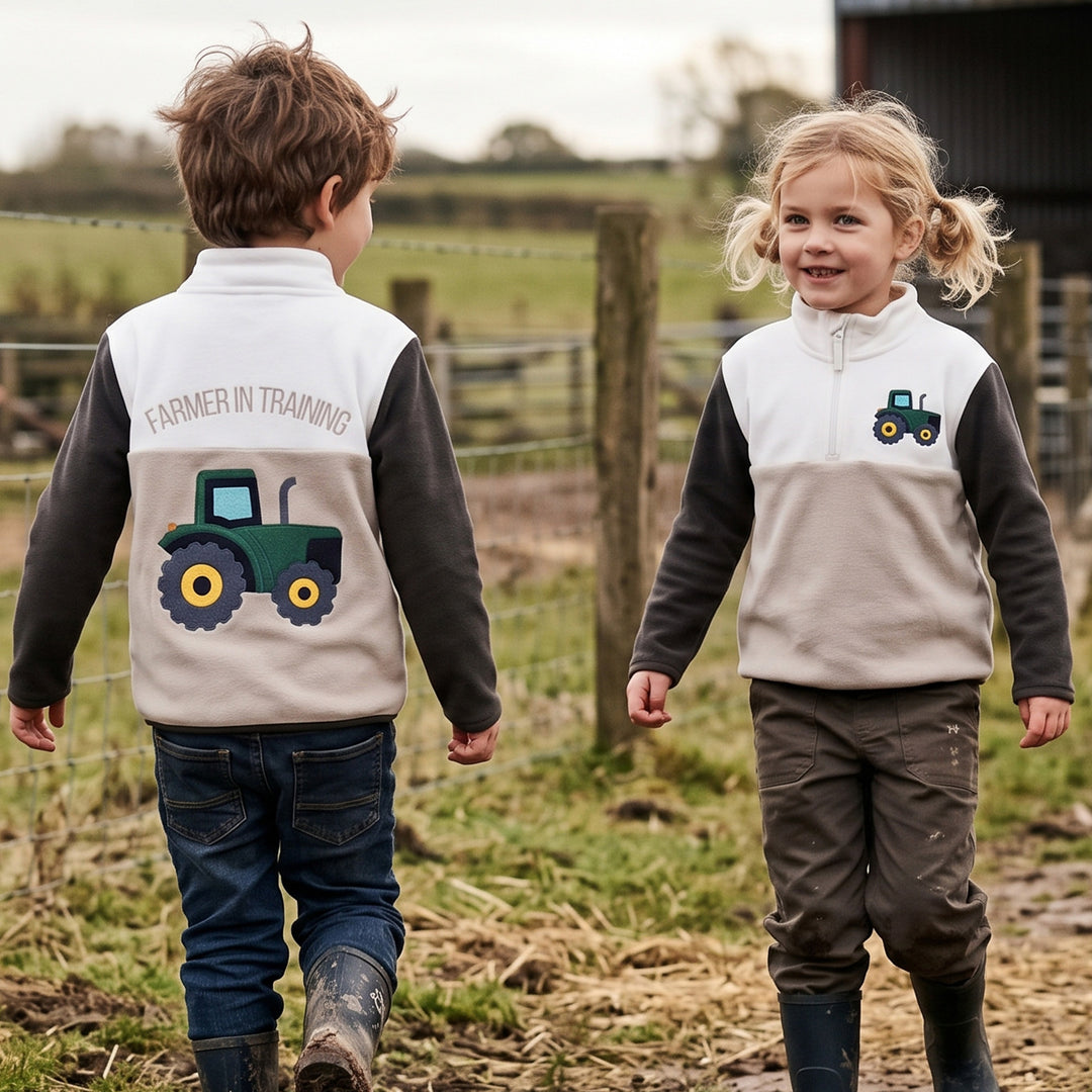 Kids Embroidered Quarter-Zip Pullover