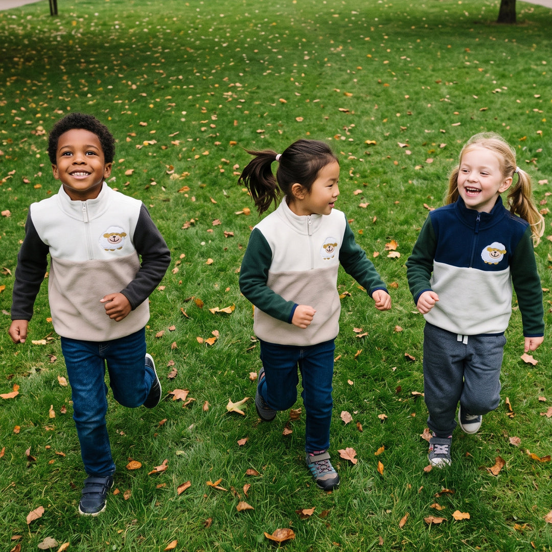 Kids Embroidered Quarter-Zip Pullover