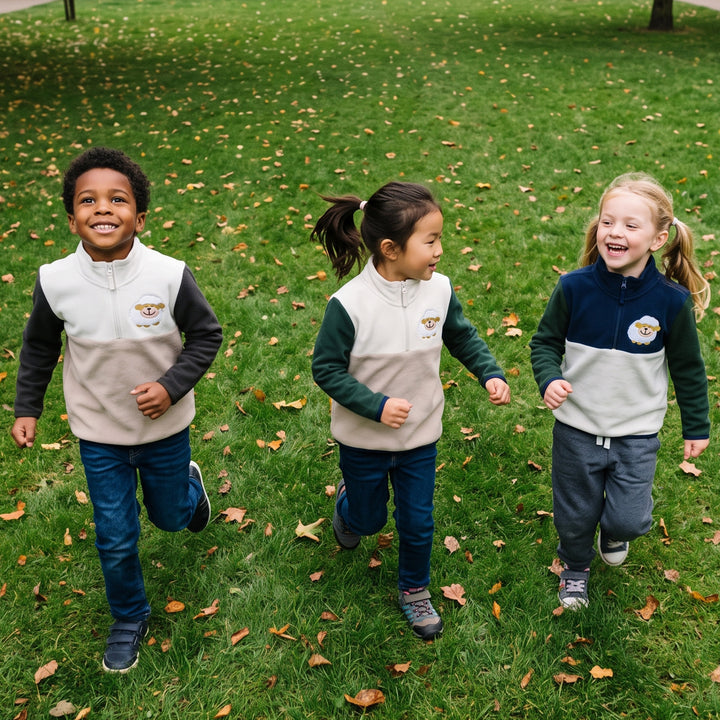 Kids Embroidered Quarter-Zip Pullover
