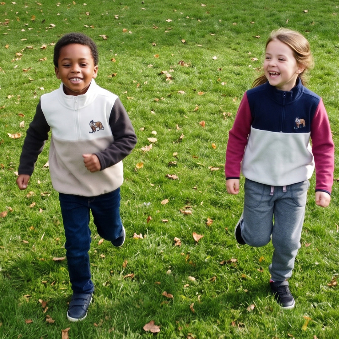 Kids Embroidered Quarter-Zip Pullover