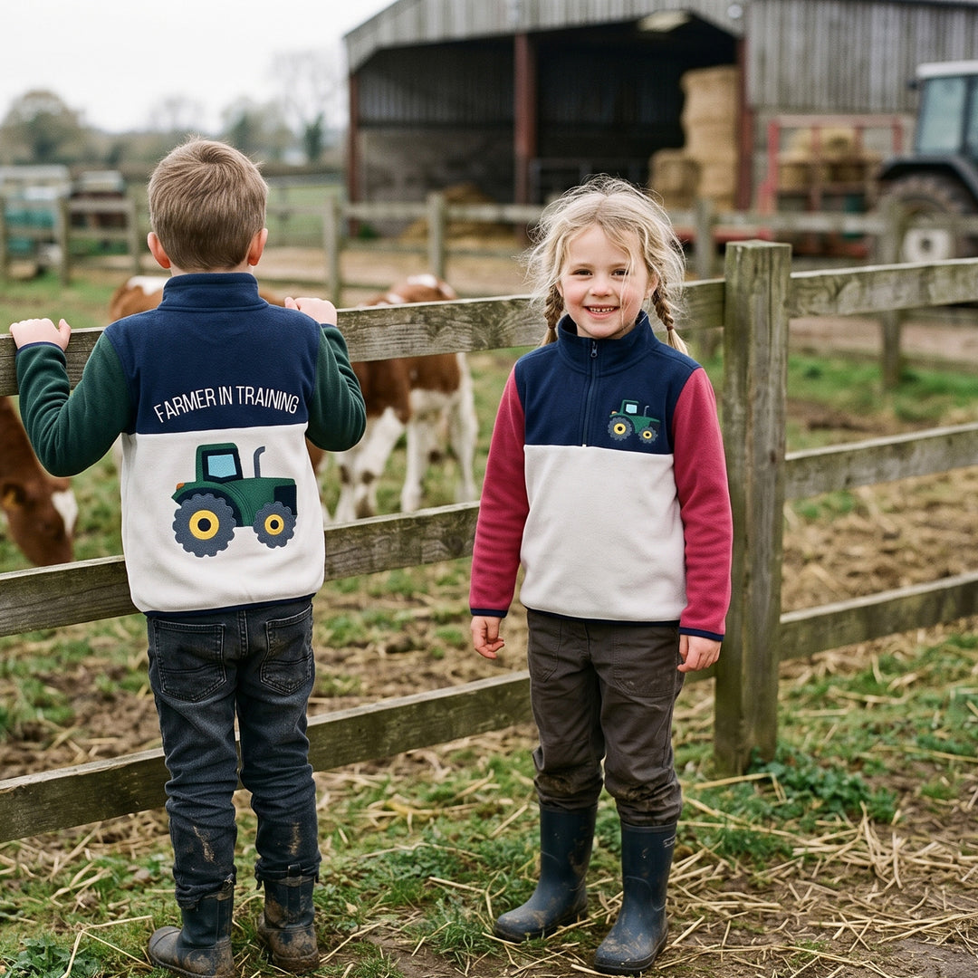 Kids Embroidered Quarter-Zip Pullover