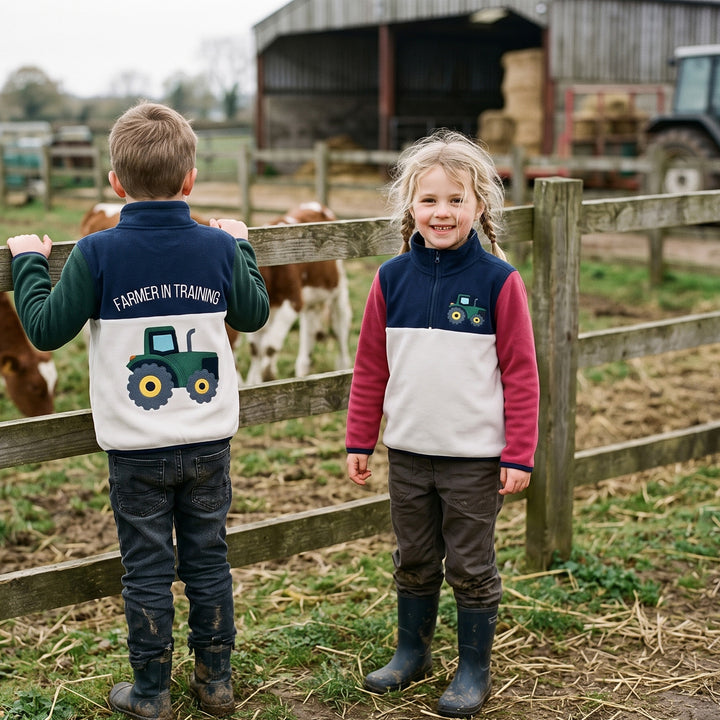 Kids Embroidered Quarter-Zip Pullover