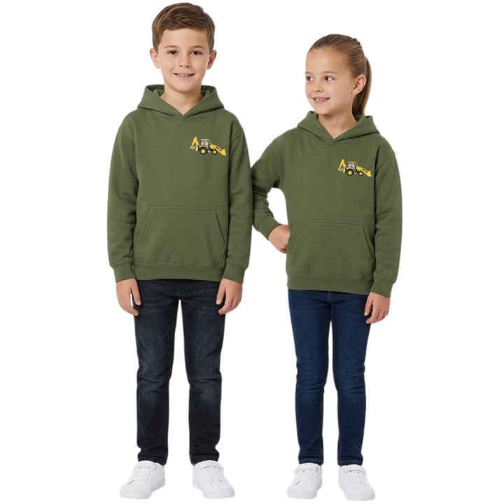 Unisex Kids Hoodie with Digger Embroidery – Country Life