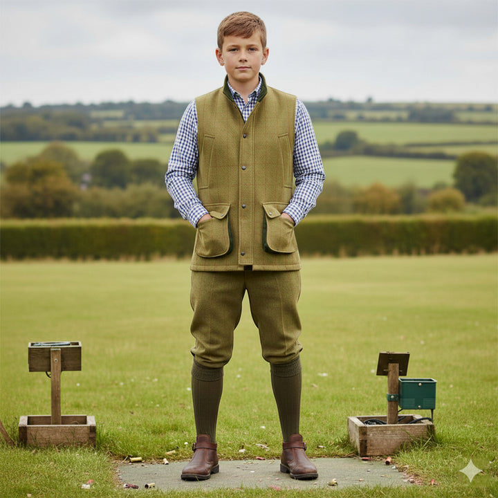Game Kids Padded Tweed Gilet