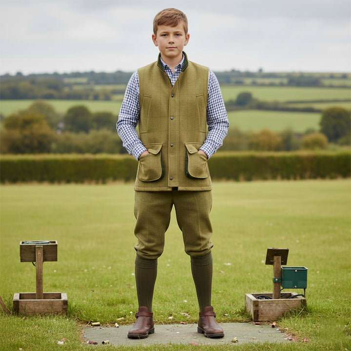 Game Kids Padded Tweed Country Gilet